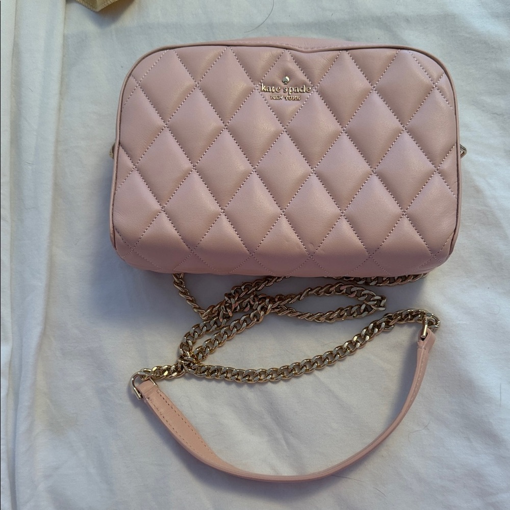 kate spade Pink Quilted Leather Crossbody with Gold Chain - Picture 8 of 8